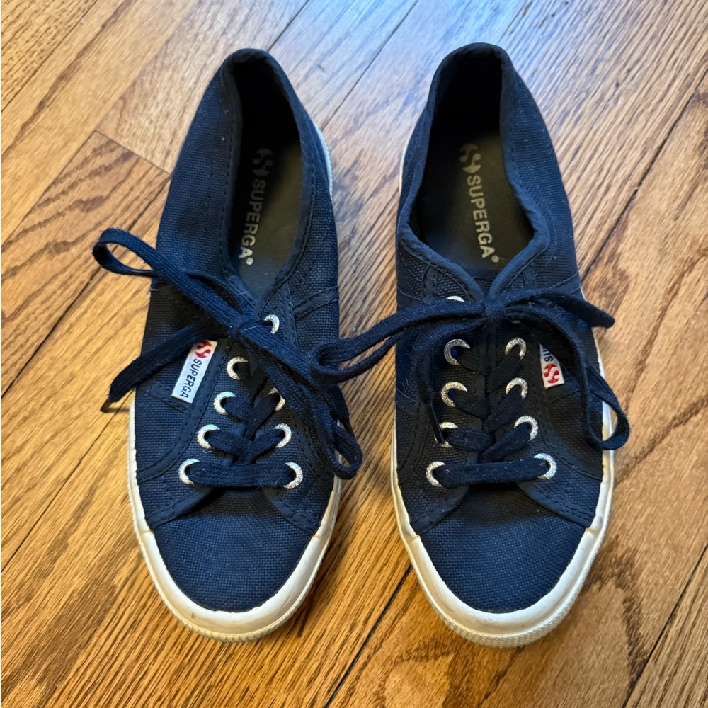 Superga Navy Blue Canvas Sneakers